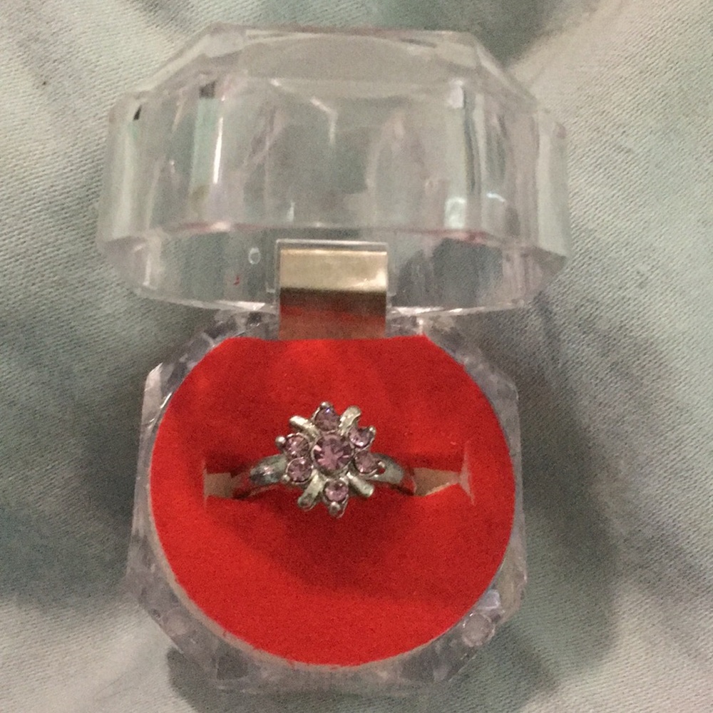Purple flower costume ring